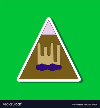 Paper sticker on stylish background mountain vector image
