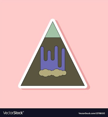 Paper sticker on stylish background mountain vector image