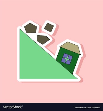 Paper sticker on stylish background mountain vector image