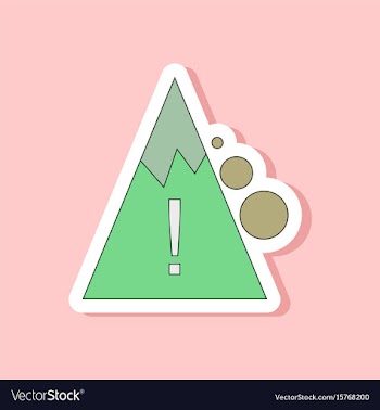 Paper sticker on stylish background mountain vector image