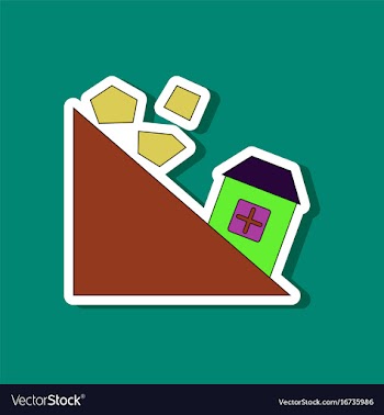 Paper sticker on stylish background mountain vector image