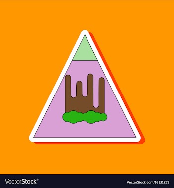 Paper sticker on stylish background mountain vector image