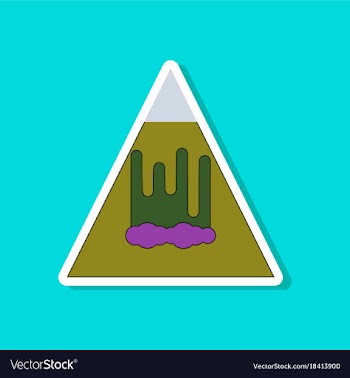 Paper sticker on stylish background mountain vector image