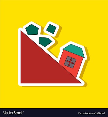 Paper sticker on stylish background mountain vector image