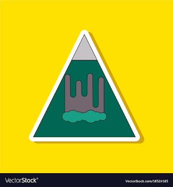 Paper sticker on stylish background mountain vector image