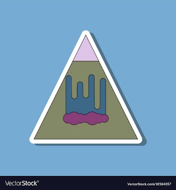 Paper sticker on stylish background mountain vector image
