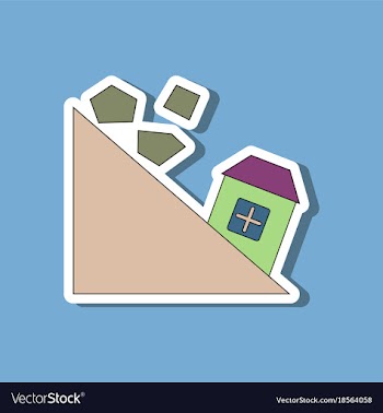 Paper sticker on stylish background mountain vector image