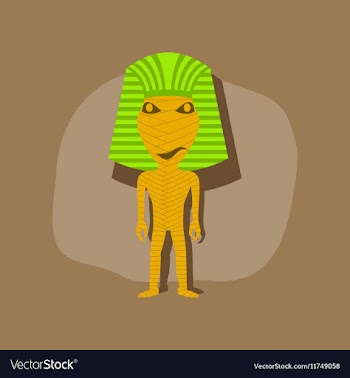 Paper sticker on stylish background mummy vector image
