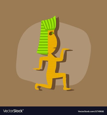 Paper sticker on stylish background mummy vector image