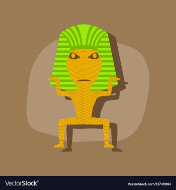 Paper sticker on stylish background mummy vector image