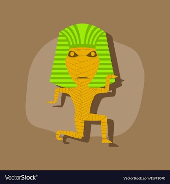 Paper sticker on stylish background mummy vector image