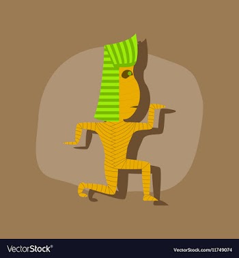 Paper sticker on stylish background mummy vector image
