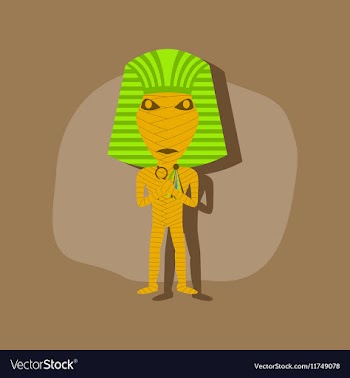Paper sticker on stylish background mummy vector image