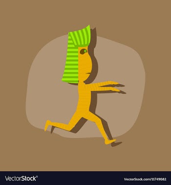 Paper sticker on stylish background mummy vector image