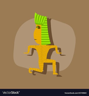 Paper sticker on stylish background mummy vector image