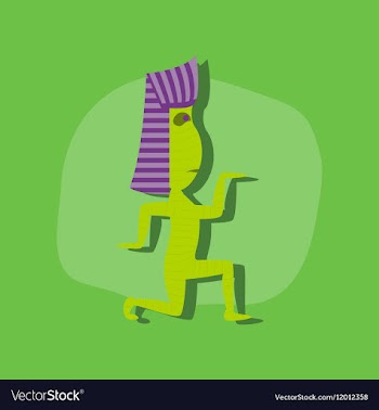Paper sticker on stylish background mummy vector image