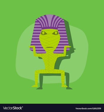 Paper sticker on stylish background mummy vector image