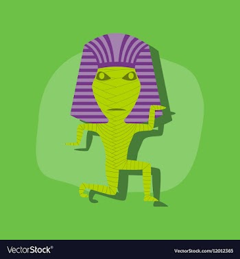 Paper sticker on stylish background mummy vector image
