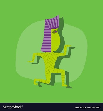 Paper sticker on stylish background mummy vector image
