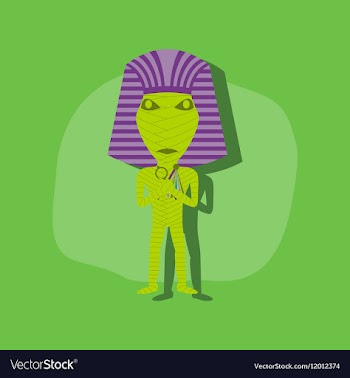 Paper sticker on stylish background mummy vector image