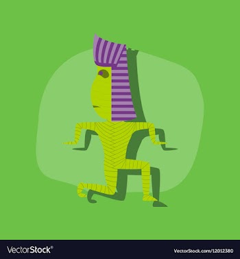 Paper sticker on stylish background mummy vector image