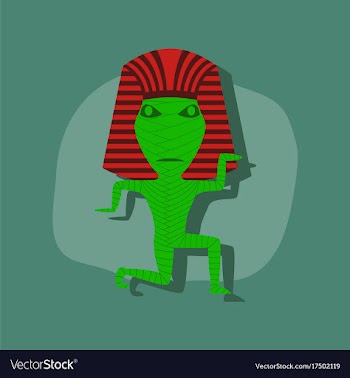 Paper sticker on stylish background mummy vector image