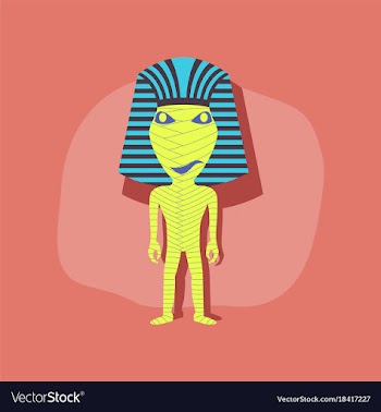 Paper sticker on stylish background mummy vector image
