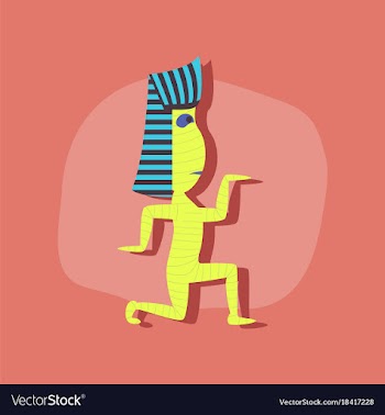 Paper sticker on stylish background mummy vector image