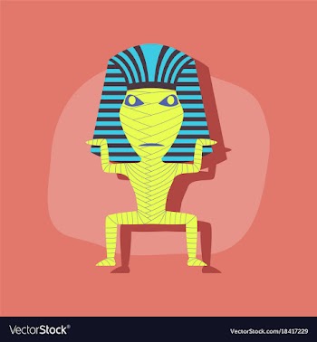 Paper sticker on stylish background mummy vector image