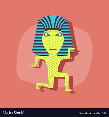 Paper sticker on stylish background mummy vector image
