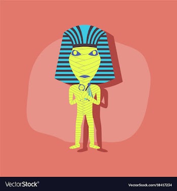 Paper sticker on stylish background mummy vector image