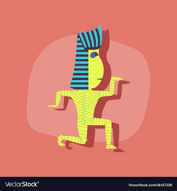 Paper sticker on stylish background mummy vector image