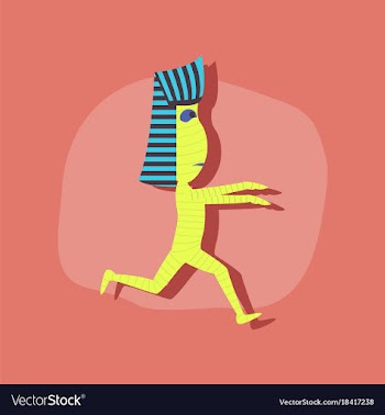 Paper sticker on stylish background mummy vector image