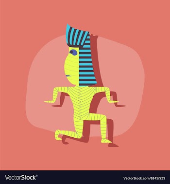 Paper sticker on stylish background mummy vector image