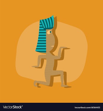 Paper sticker on stylish background mummy vector image