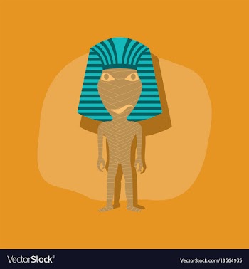 Paper sticker on stylish background mummy vector image