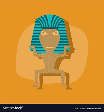 Paper sticker on stylish background mummy vector image