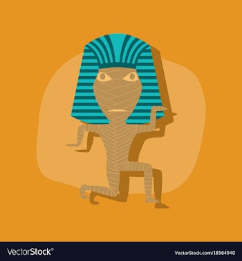 Paper sticker on stylish background mummy vector image