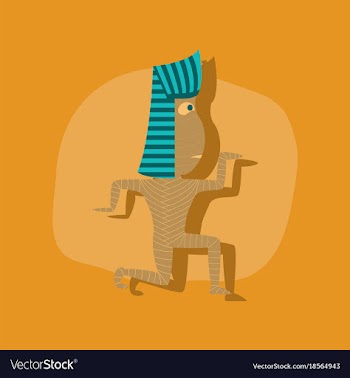 Paper sticker on stylish background mummy vector image