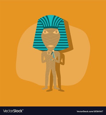 Paper sticker on stylish background mummy vector image