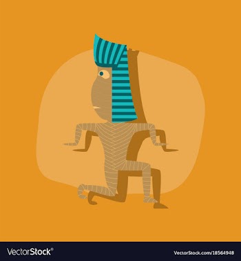 Paper sticker on stylish background mummy vector image