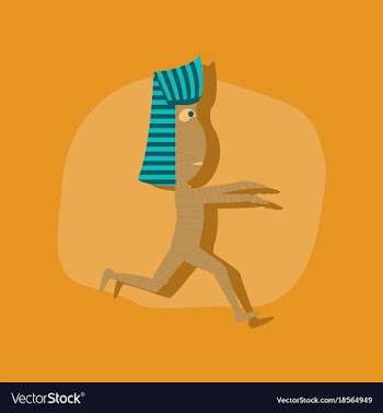 Paper sticker on stylish background mummy vector image