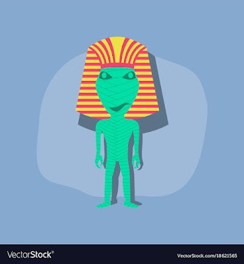 Paper sticker on stylish background mummy vector image