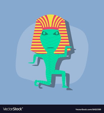 Paper sticker on stylish background mummy vector image