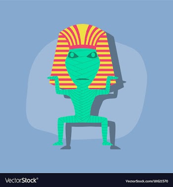 Paper sticker on stylish background mummy vector image