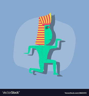 Paper sticker on stylish background mummy vector image