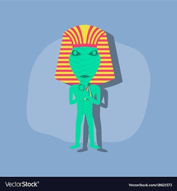 Paper sticker on stylish background mummy vector image