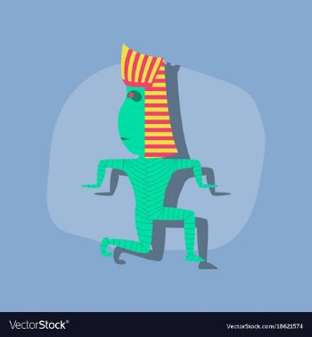 Paper sticker on stylish background mummy vector image