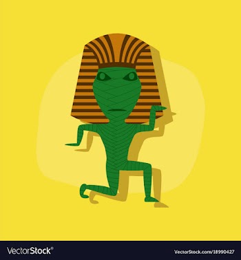 Paper sticker on stylish background mummy vector image