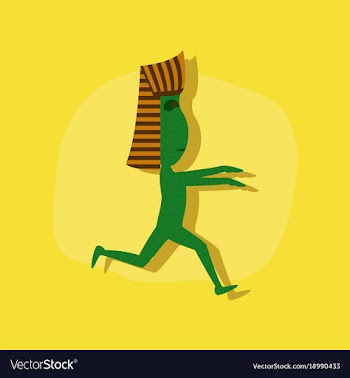 Paper sticker on stylish background mummy vector image